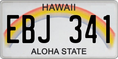 HI license plate EBJ341
