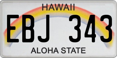 HI license plate EBJ343