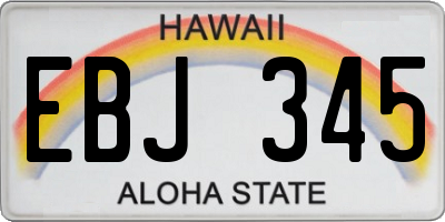 HI license plate EBJ345