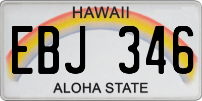 HI license plate EBJ346