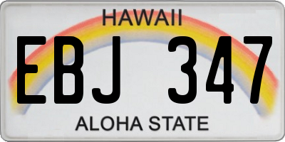 HI license plate EBJ347