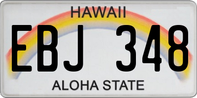 HI license plate EBJ348