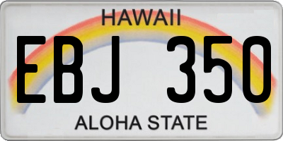 HI license plate EBJ350