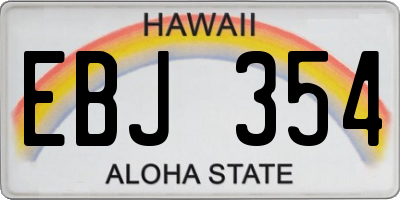 HI license plate EBJ354