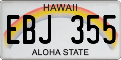 HI license plate EBJ355