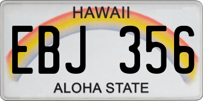 HI license plate EBJ356