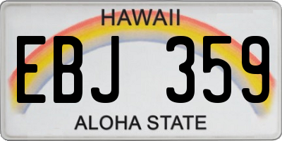 HI license plate EBJ359