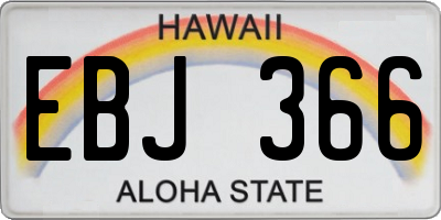 HI license plate EBJ366