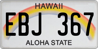 HI license plate EBJ367