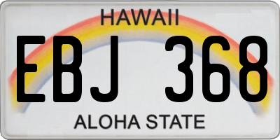 HI license plate EBJ368