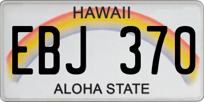 HI license plate EBJ370