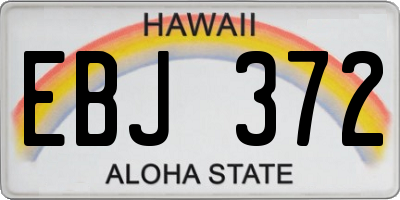 HI license plate EBJ372