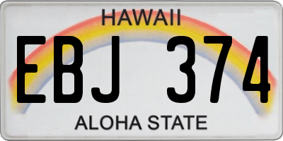 HI license plate EBJ374