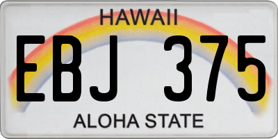HI license plate EBJ375