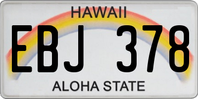 HI license plate EBJ378