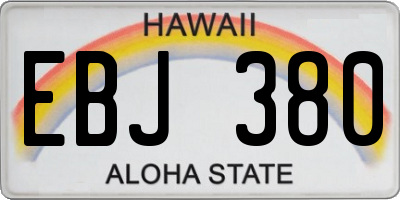 HI license plate EBJ380