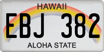 HI license plate EBJ382