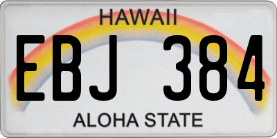 HI license plate EBJ384