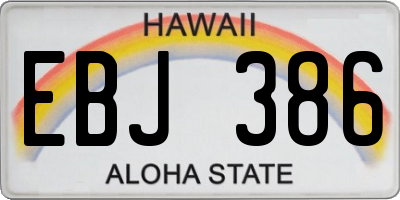 HI license plate EBJ386