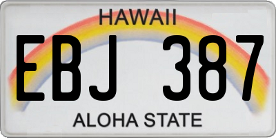 HI license plate EBJ387