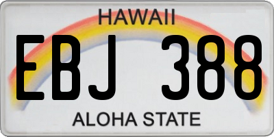 HI license plate EBJ388