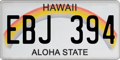 HI license plate EBJ394