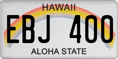 HI license plate EBJ400