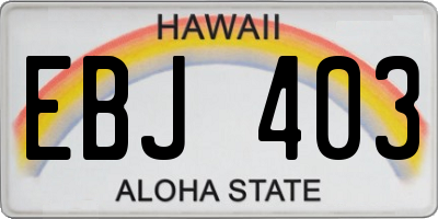 HI license plate EBJ403