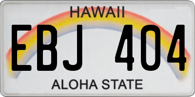 HI license plate EBJ404