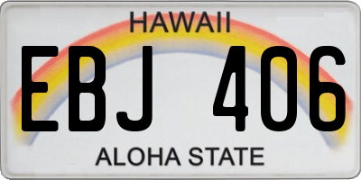 HI license plate EBJ406
