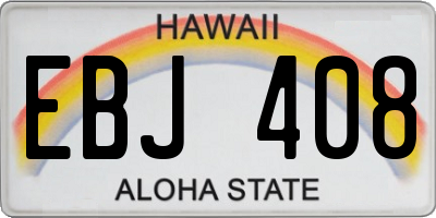 HI license plate EBJ408