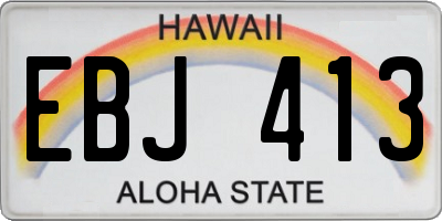 HI license plate EBJ413
