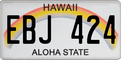 HI license plate EBJ424