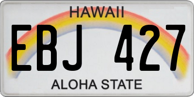 HI license plate EBJ427