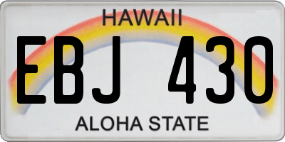 HI license plate EBJ430