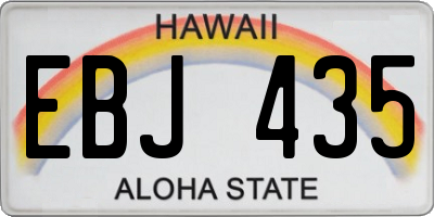 HI license plate EBJ435