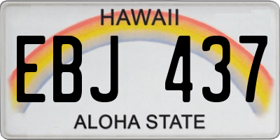 HI license plate EBJ437