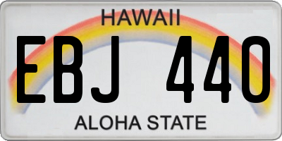 HI license plate EBJ440