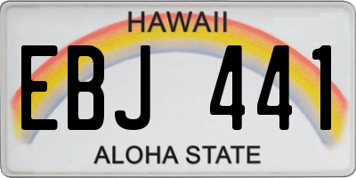HI license plate EBJ441