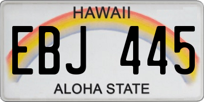 HI license plate EBJ445