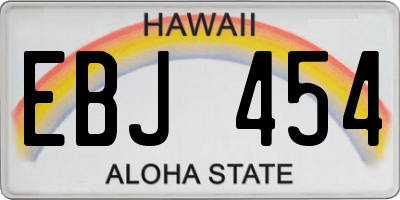 HI license plate EBJ454