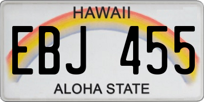 HI license plate EBJ455