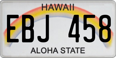 HI license plate EBJ458