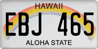 HI license plate EBJ465