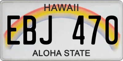 HI license plate EBJ470