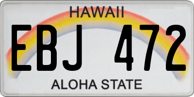 HI license plate EBJ472