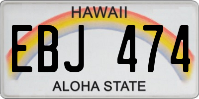 HI license plate EBJ474