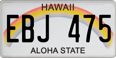 HI license plate EBJ475