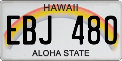 HI license plate EBJ480