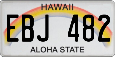 HI license plate EBJ482